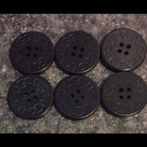 Six UGG Replacement Boots Buttons -black.  Adult sized